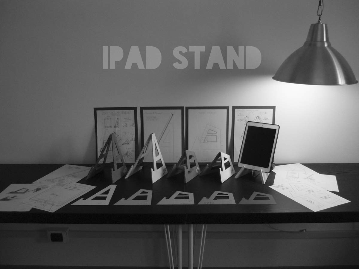 modellini e progetti dell'iPad Stand in esposizione