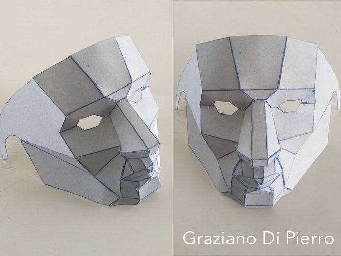 volto 3d volto 3d con sintetizzato geometricamente