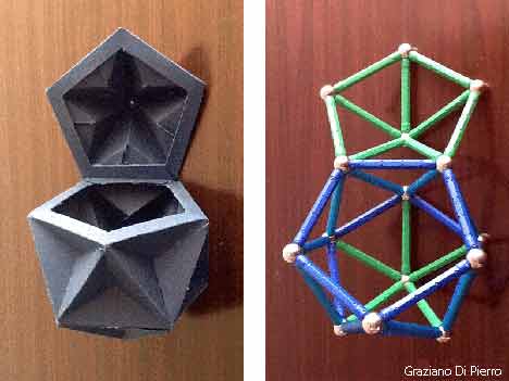 apertura della scatola stellare; modello realizzato in cartoncino e con Geomag