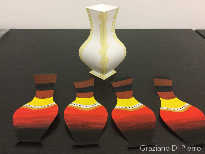 vaso rosso da rivestire con le 4 facce
