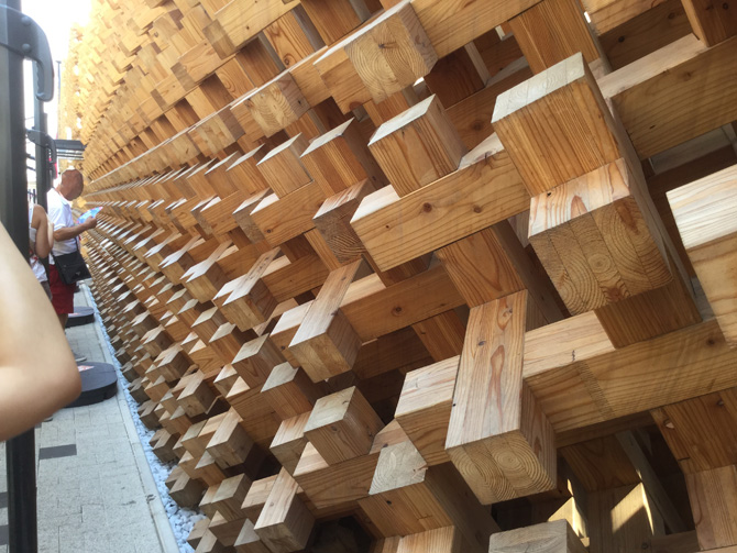 parete del padiglione del Giappone all'Expo di Milano 2015